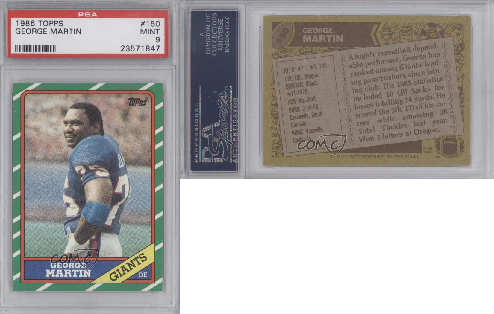 1986 Topps George Martin #150 PSA 9 MINT