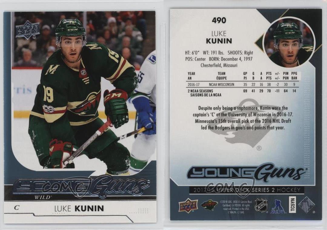 2017-18 Upper Deck Young Guns Luke Kunin #490 Rookie RC