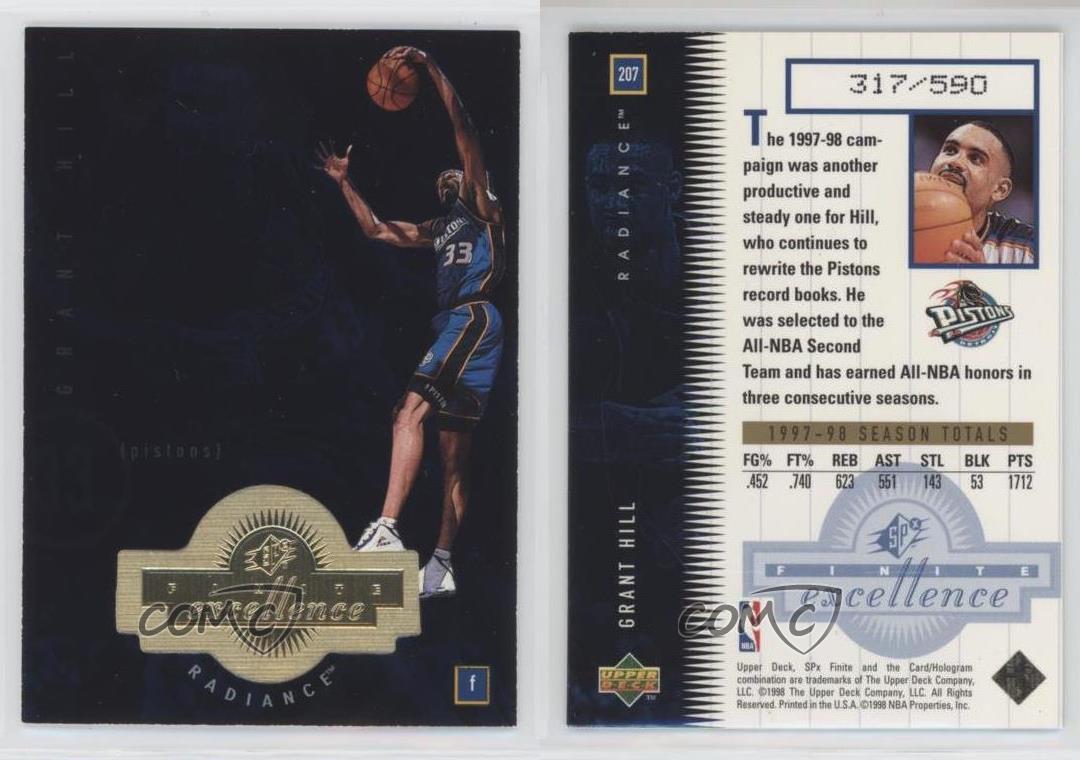 1998-99 SPx Finite - Excellence Grant Hill #207 Radiance /590 for