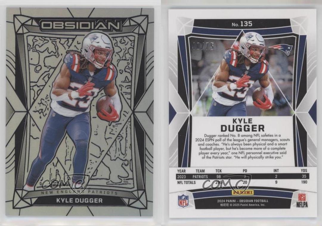 Panini Obsidian Silver 2024/75 Kyle Dugger #135 - Imagen 3 de 3
