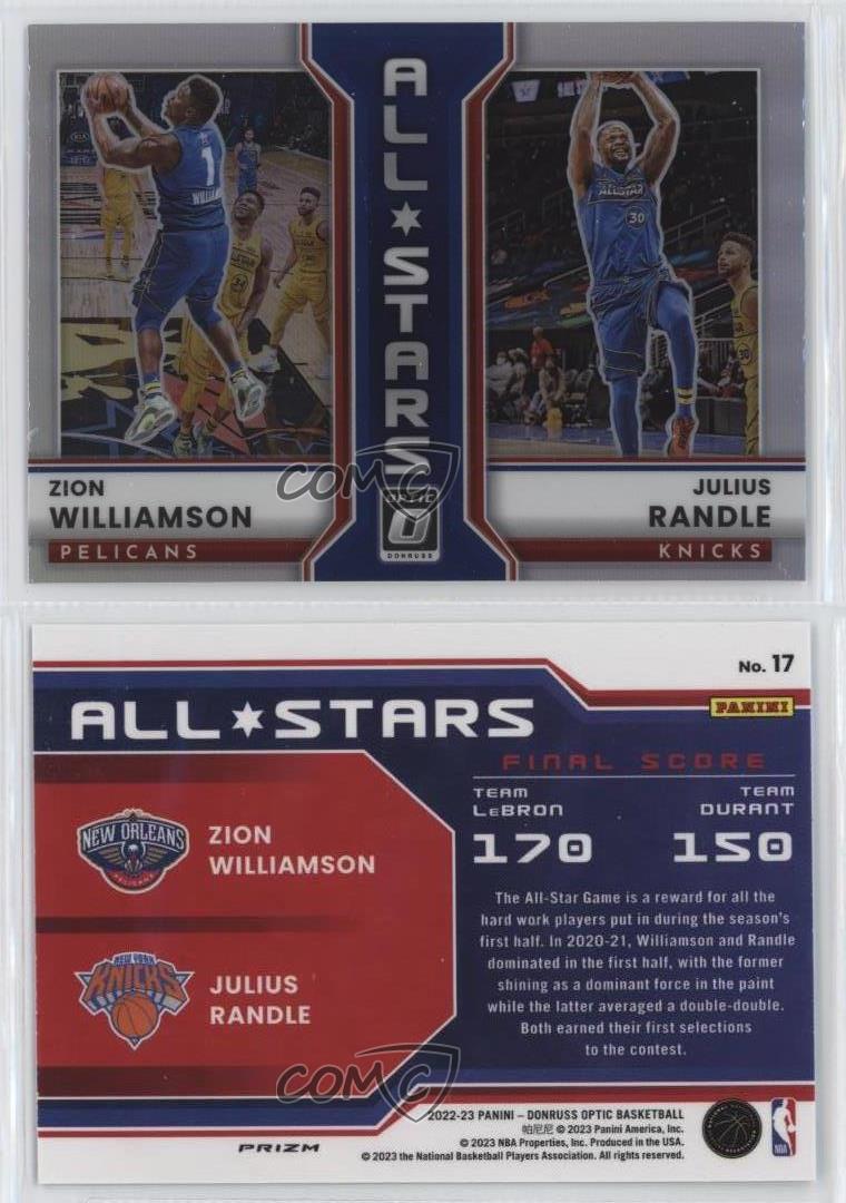 2022 Panini Donruss Optic All-Stars Holo Prizm Julius Randle Zion Williamson #17