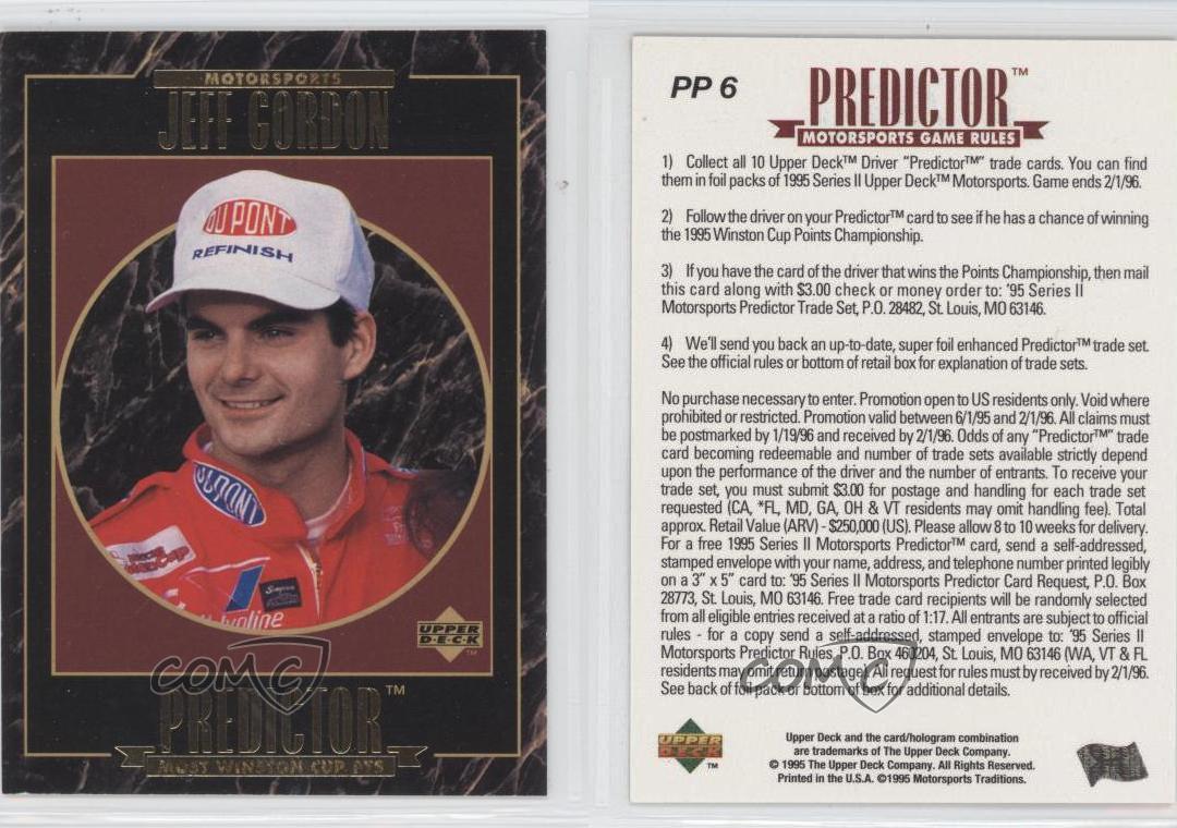1995 Upper Deck Predictor Winston Cup Points Contest PP6 Jeff Gordon ...