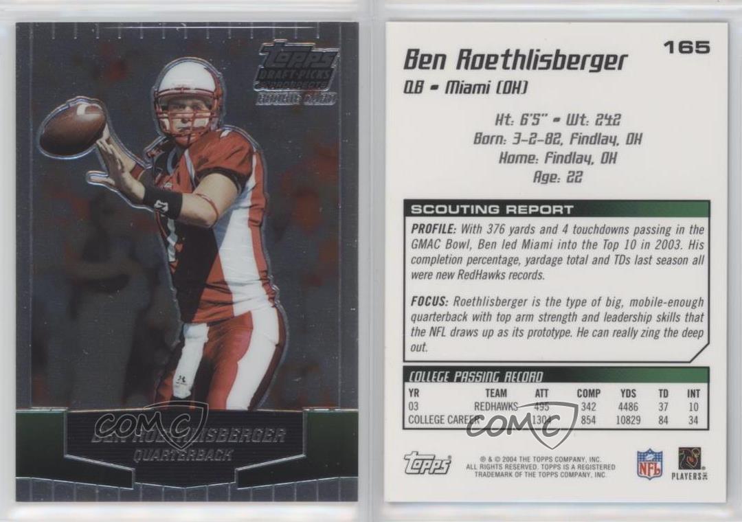 Ben Roethlisberger 2004 Topps Draft Picks and Prospects Chrome