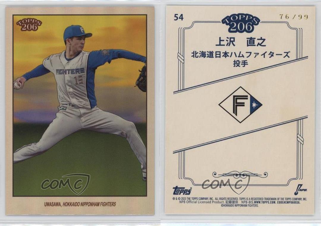 2023 Topps 206 NPB Nippon Professional Baseball Rainbow Foil /99 Naoyuki Uwasawa - Foto 3 di 3