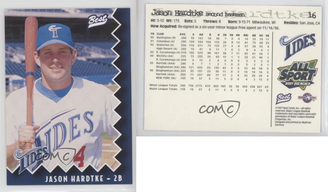 Jason Hardtke autographed Baseball Card (Norfolk Tides) 1997 Best Rookie #16