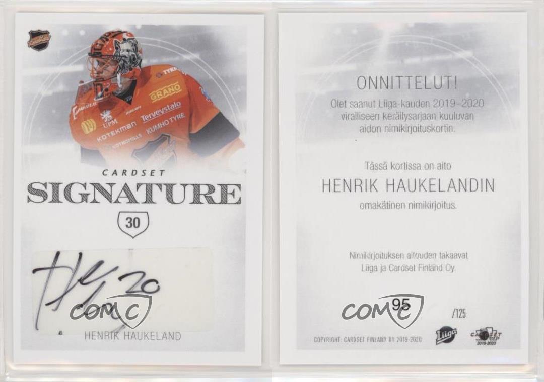 2019-20 Cardset Finland SM-liiga Series 1 Signatures /125 Henrik Haukeland  Auto | eBay