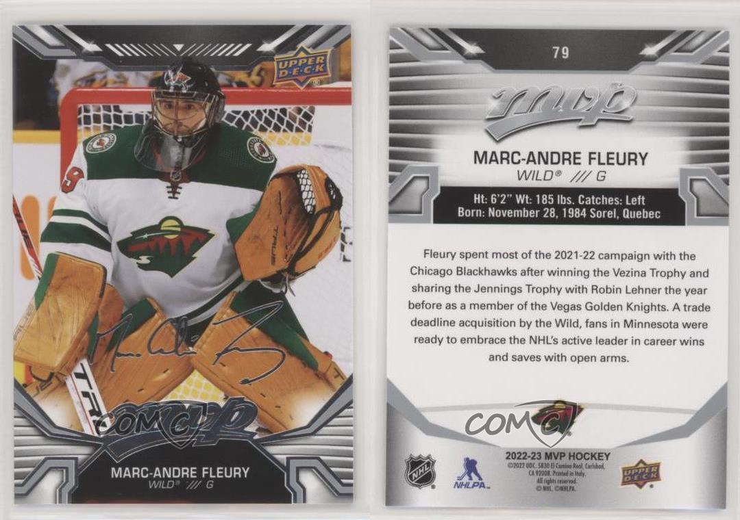 Marc-Andre Fleury 2021-22 Upper Deck Extended All-Star French Parallel Card  #678