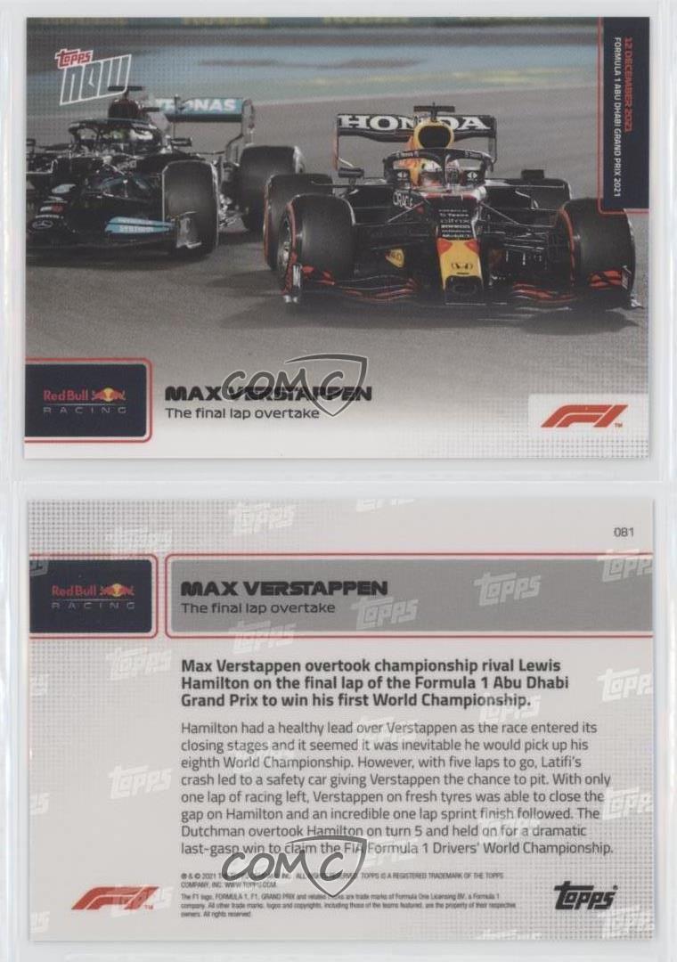 2021 Topps Now F1 /7642 Max Verstappen #081