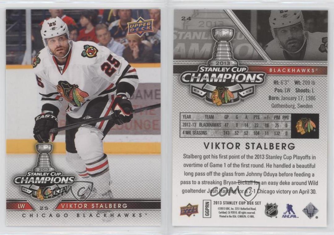 2013 Upper Deck Chicago Blackhawks Stanley Cup Champions Viktor Stalberg  #24 | eBay