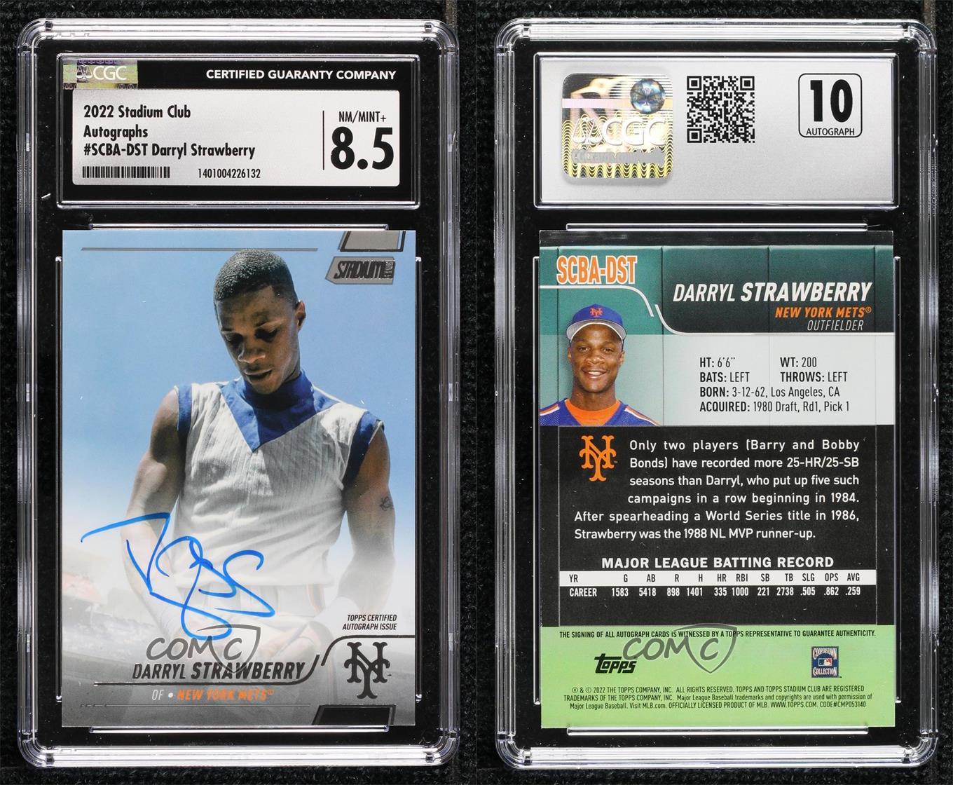 Topps Stadium Club 2022 automático Darryl Strawberry #SCBA-DST CGC 8,5 automático - Imagen 3 de 3