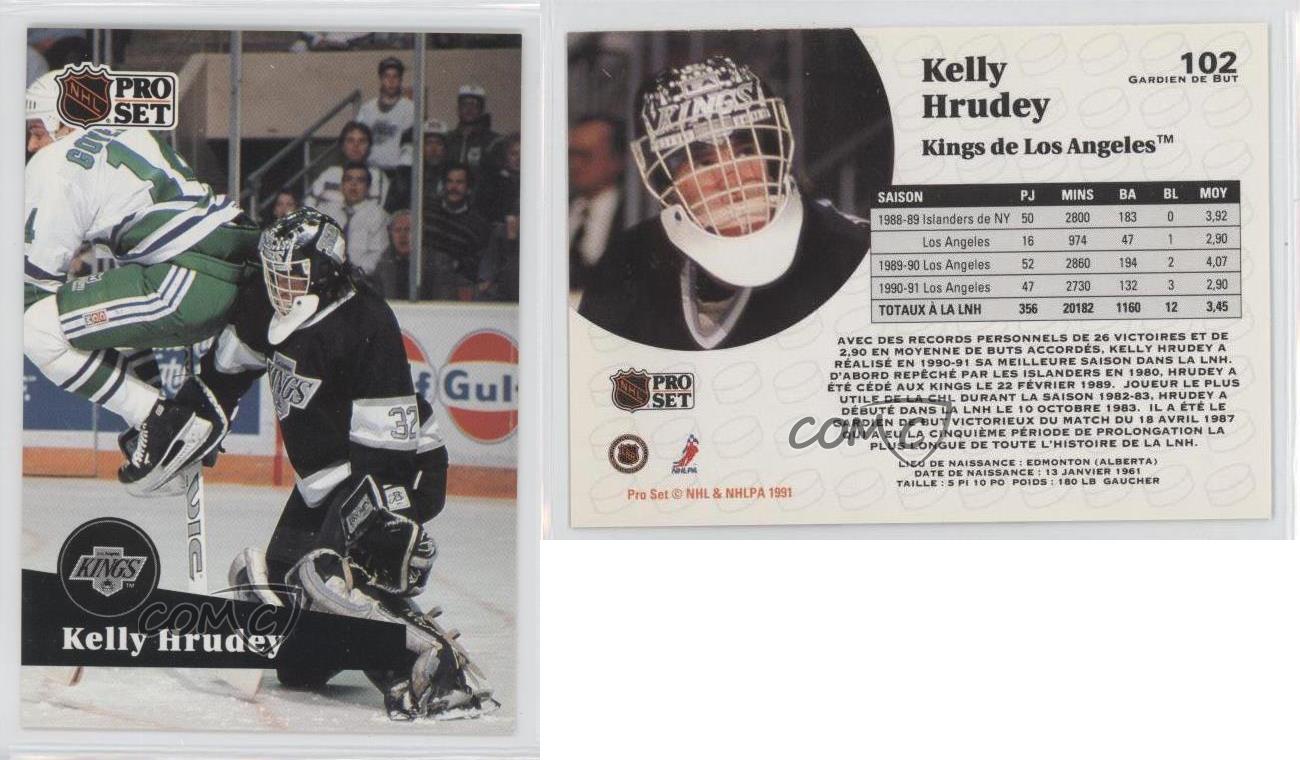 1991 92 Pro Set French Kelly Hrudey 102 Ebay