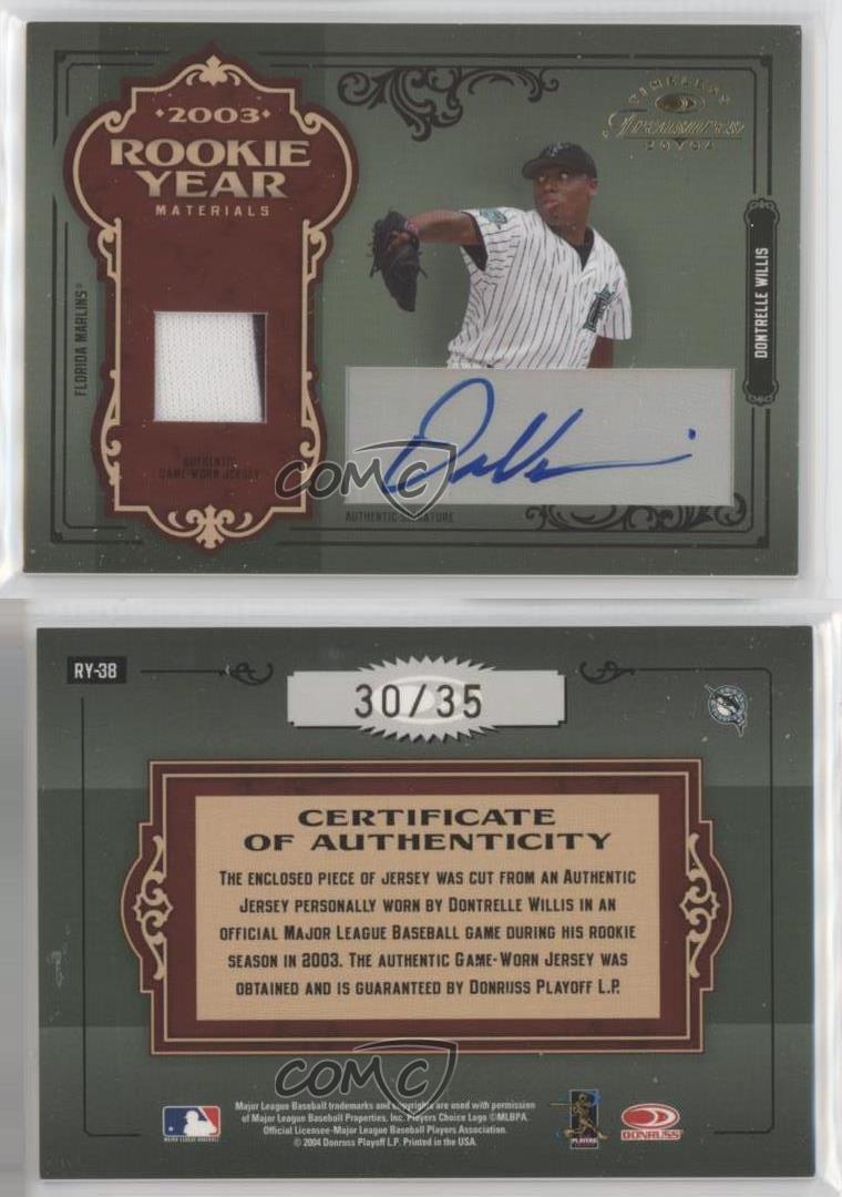 2004 Donruss Timeless Treasures Prime Signatures /35 Dontrelle Willis Auto