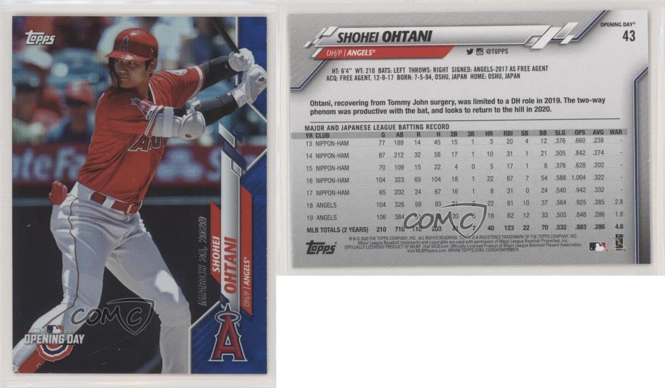 2020 Topps Opening Day Edition Blue Foil /2020 Shohei ...