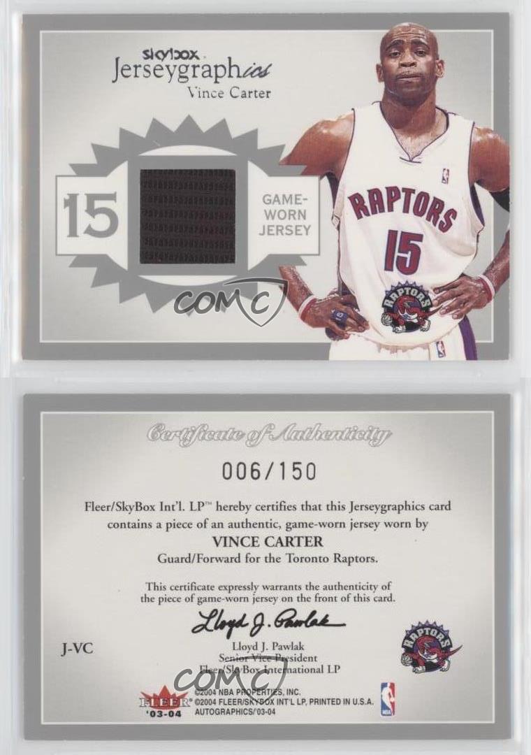 2003-04 Skybox Autographics Jerseygraphics Silver /150 Vince Carter #J-VC |  eBay