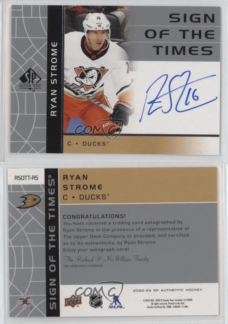 2022-23 SP Authentic 2002-03 Retro Sign of the Times Ryan Strome #RSOTT-RS Auto - Foto 4 di 4