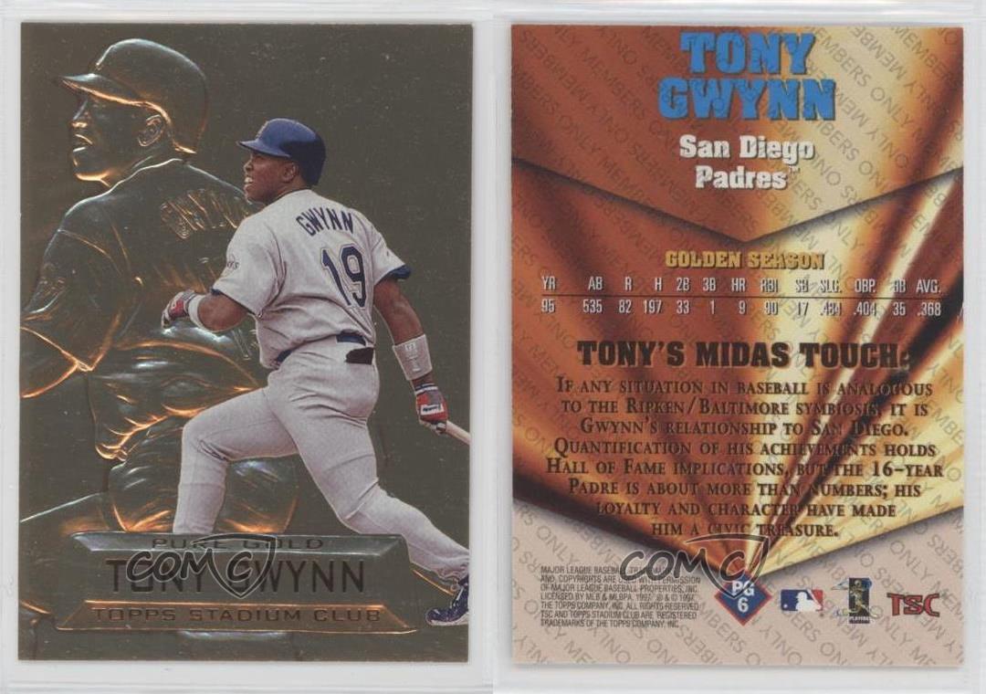 1997 Topps Stadium Club Pure Gold Members Only Tony Gwynn #PG6 HOF