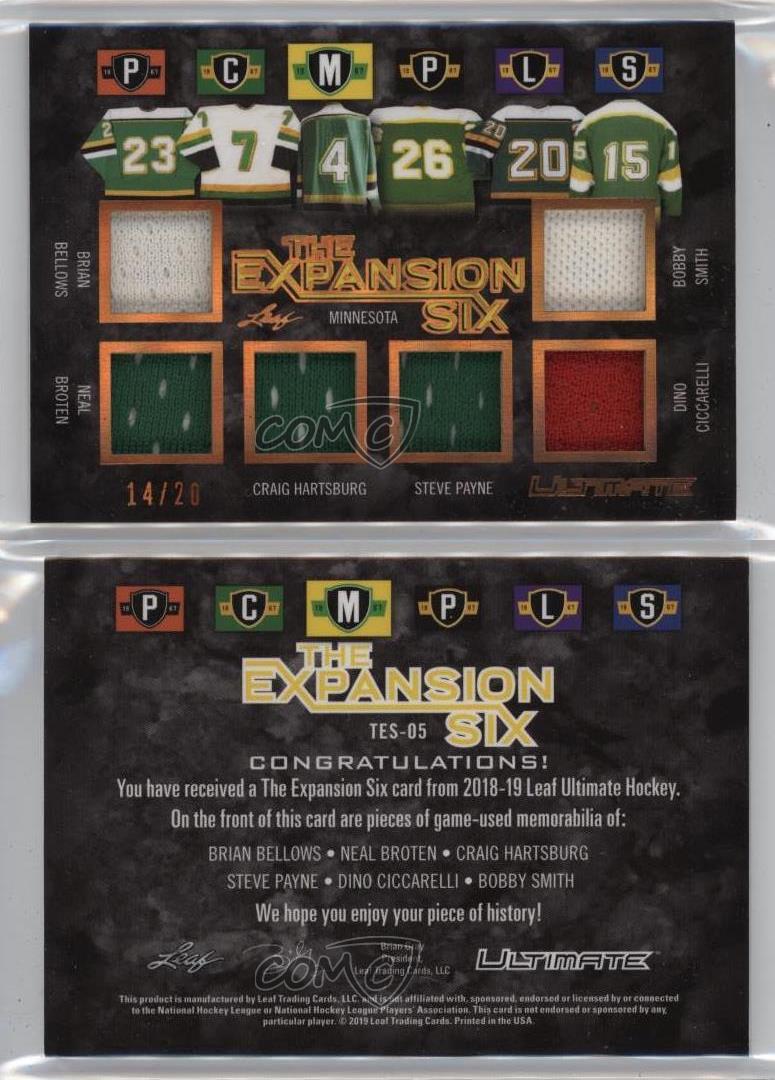 2018-19 Ultimate The Expansion Six /20 Brian Bellows Bobby Smith Neal Broten HOF - Imagen 3 de 3