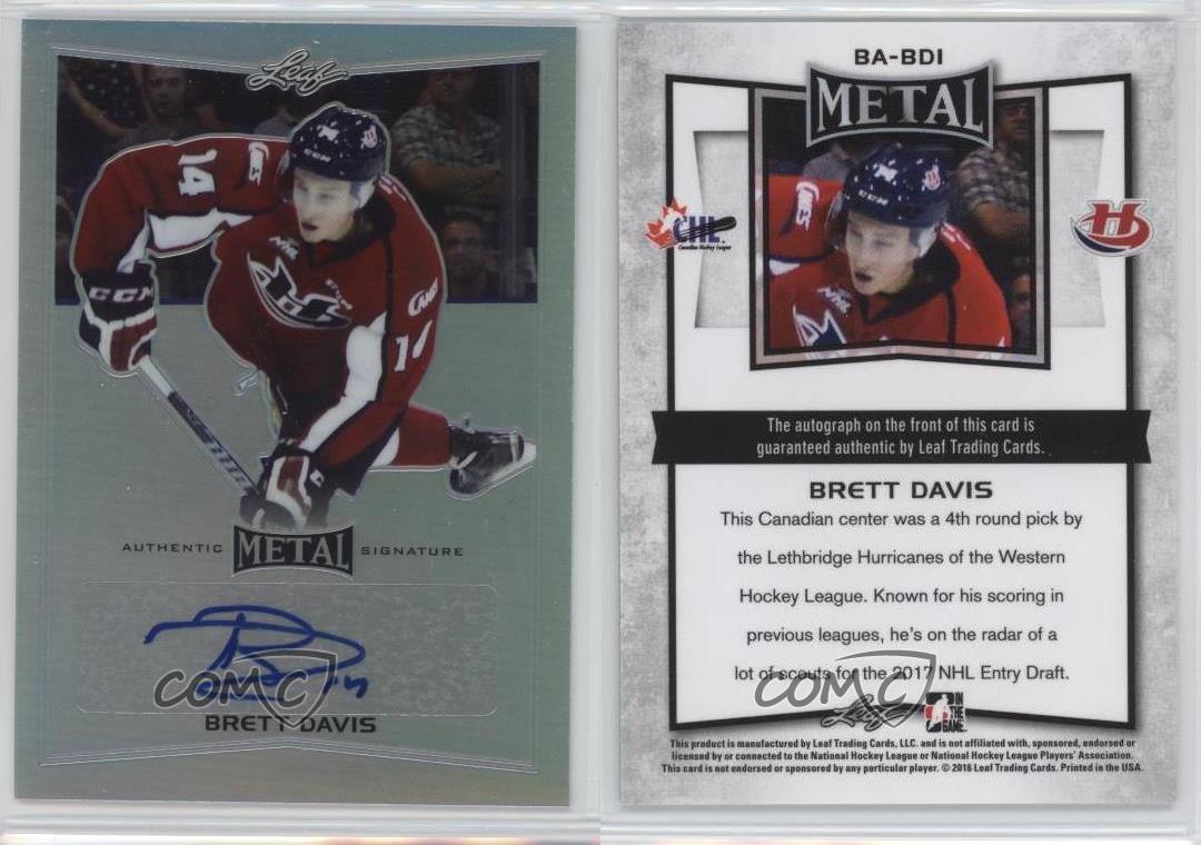 2015-16 Leaf Metal Silver Prismatic Brett Davis #BA-BD1 Auto