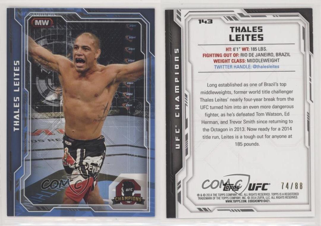 2014 Topps UFC Champions Blue /88 Thales Leites #143