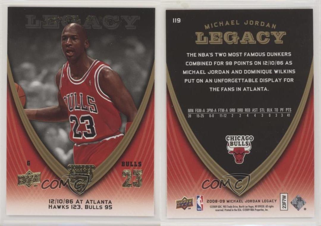 2008-09 Upper Deck Michael Jordan Legacy Michael Jordan #119 Salón de la fama - Imagen 4 de 4