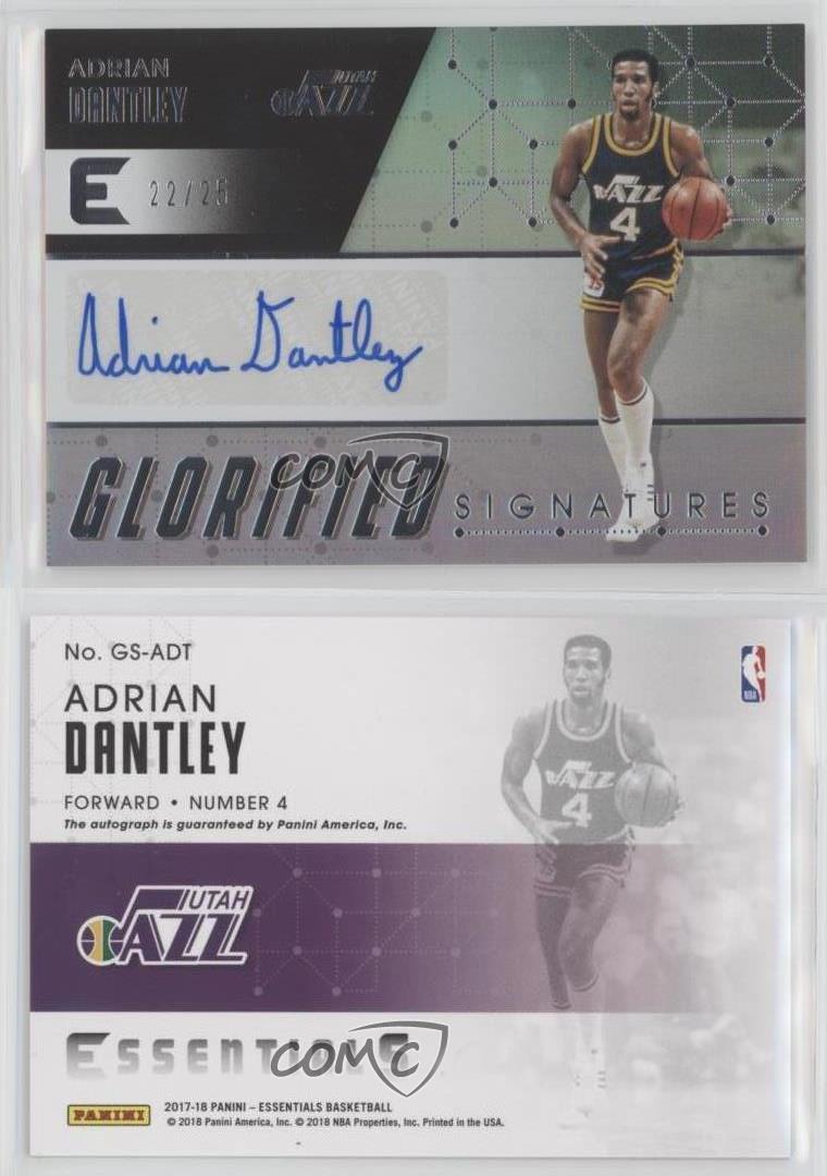 2017 Panini Essentials Glorified Signatures Silver /25 Adrian Dantley Auto HOF