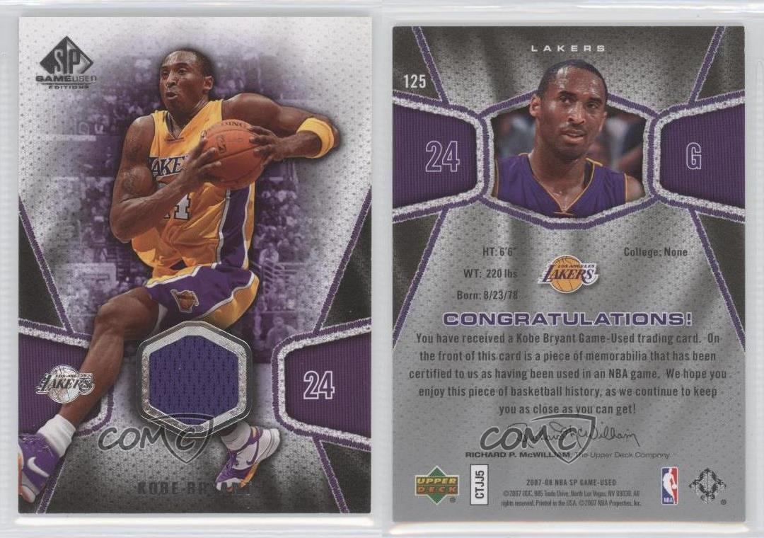 kobe bryant game used
