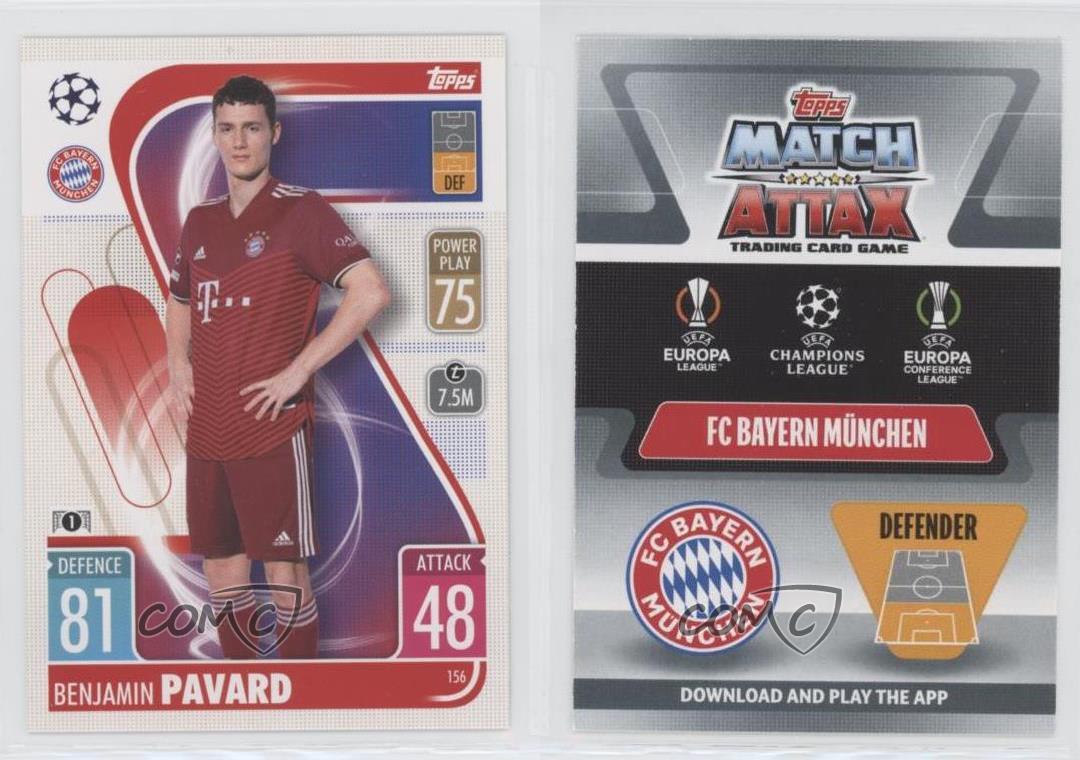 Topps Match Attax Champions League 21/22 Nr 156 Benjamin Pavard Crystal 