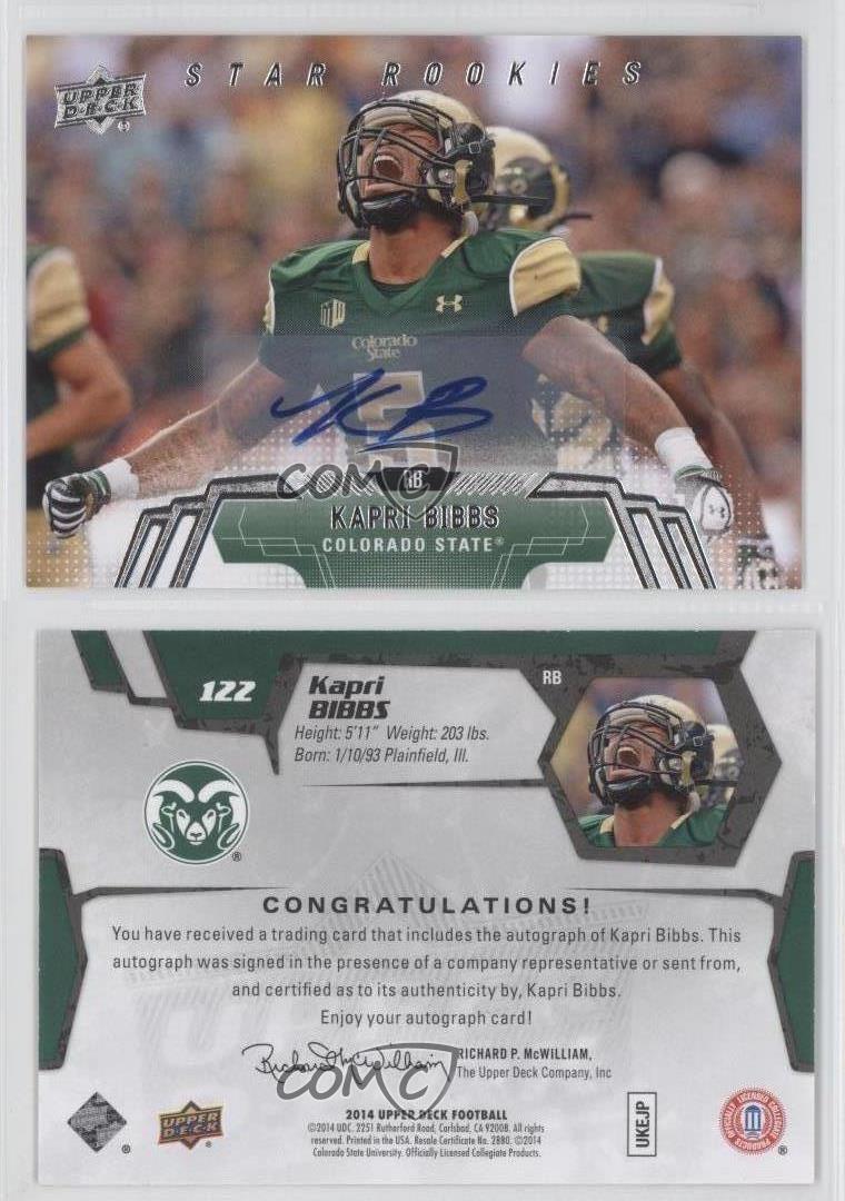 2014 Upper Deck Star Rookies Auto Kapri Bibbs #122 Rookie Auto RC - Bild 4 von 4
