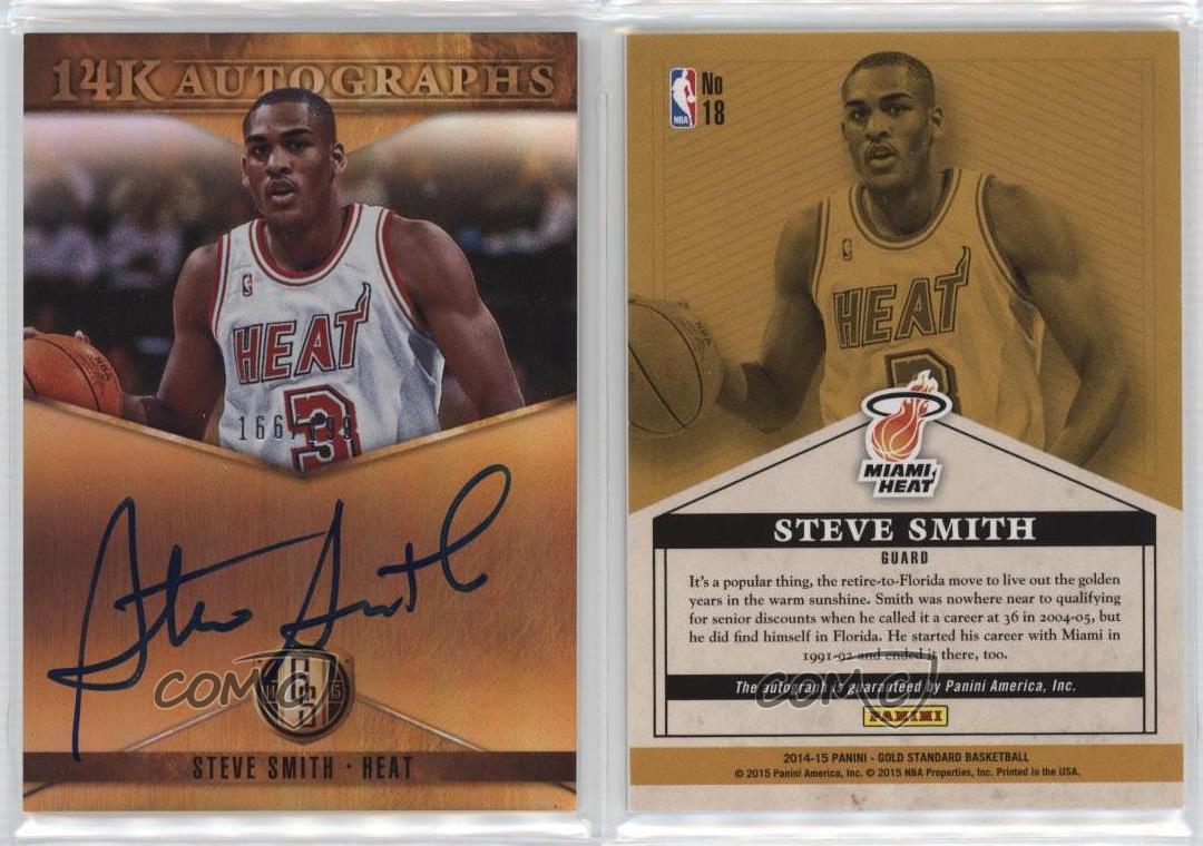 2014-15 Panini Gold Standard 14K Auto /199 Steve Smith #18 Auto - Foto 3 di 4