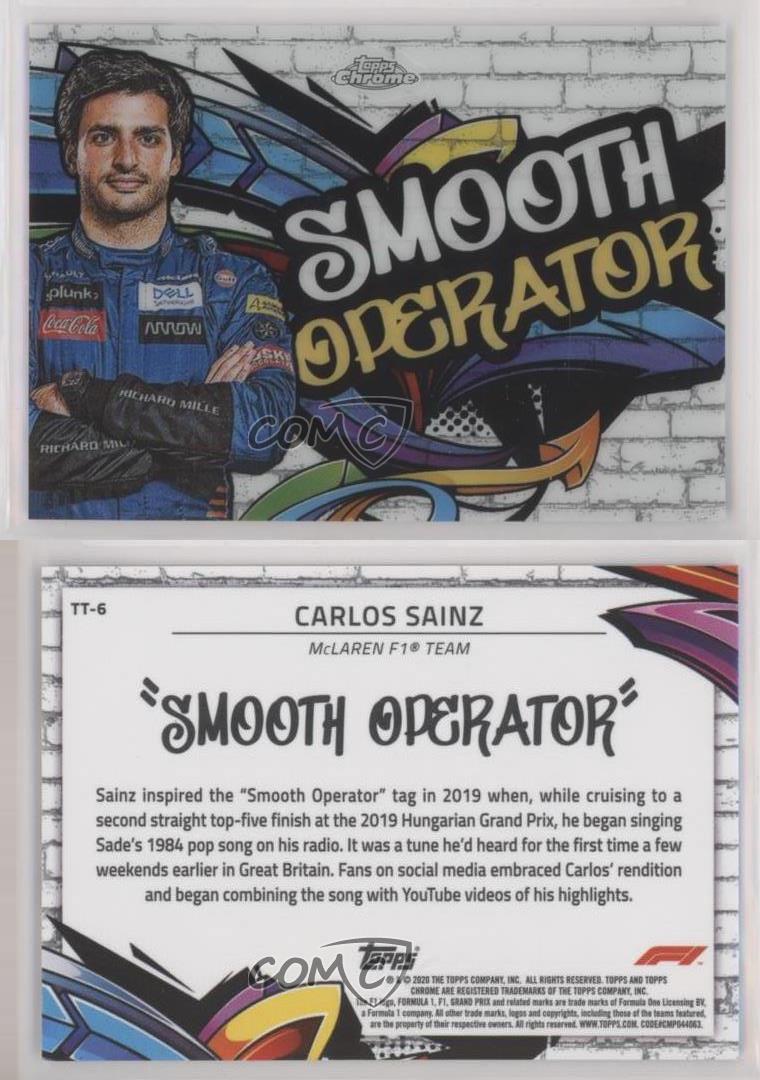 2020 Topps Chrome Formula 1 Track Tag Carlos Sainz #TT-6 Rookie Patch Tag RC