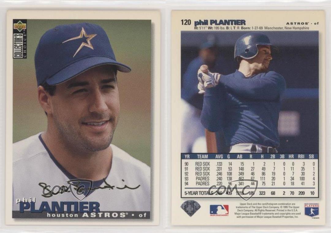 Phil Plantier autographed baseball card (Houston Astros) 1995 Upper Deck  No.120 at 's Sports Collectibles Store