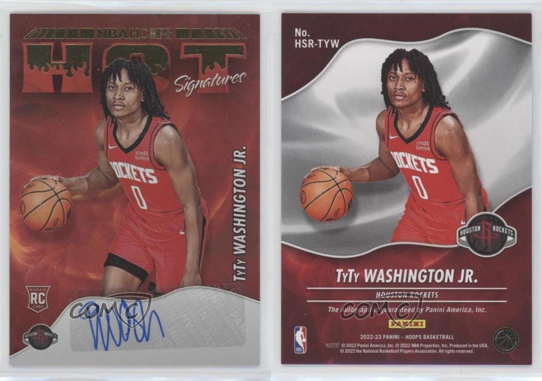 2022 Panini NBA Hoops Hot Signatures Rookies TyTy Washington Jr #HSR-TYW Auto RC - Picture 4 of 4