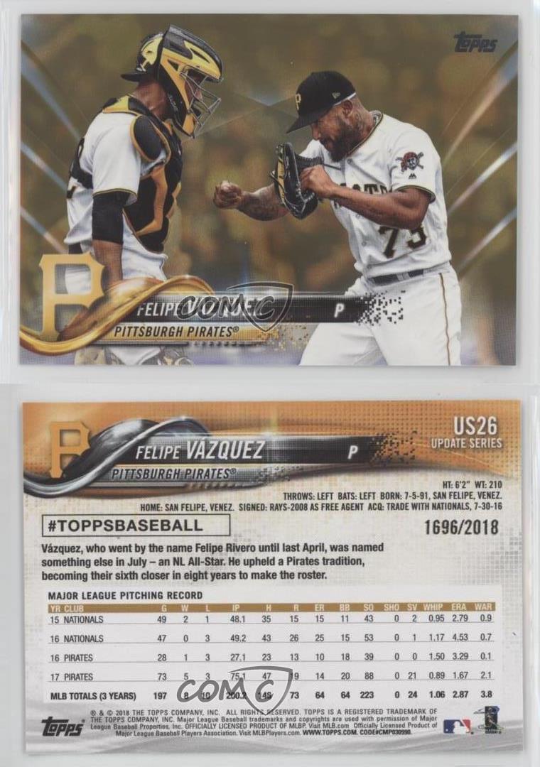 2018 Topps Update Baseball #US26 Felipe Vazquez