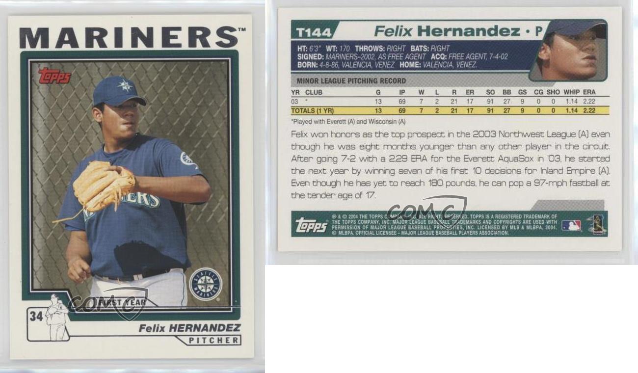 2004 Topps Traded and Rookies Felix Hernandez #T144 Rookie RC | eBay