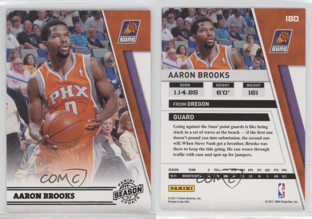 #180 Aaron Brooks Phoenix Suns 2010-11 Panini Season Update Base 