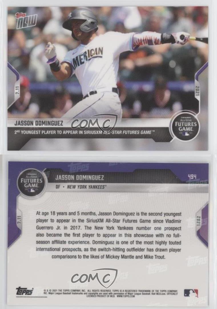 2021 MLB Topps Now JASSON DOMINGUEZ Futures Game Rookie Card RC #494 /4672