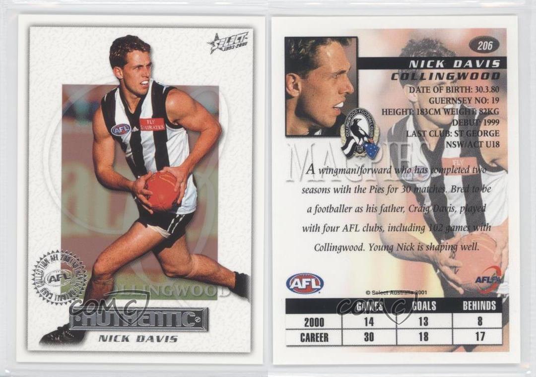 2001 Select Authentic nick davis #206 Rookie RC | eBay