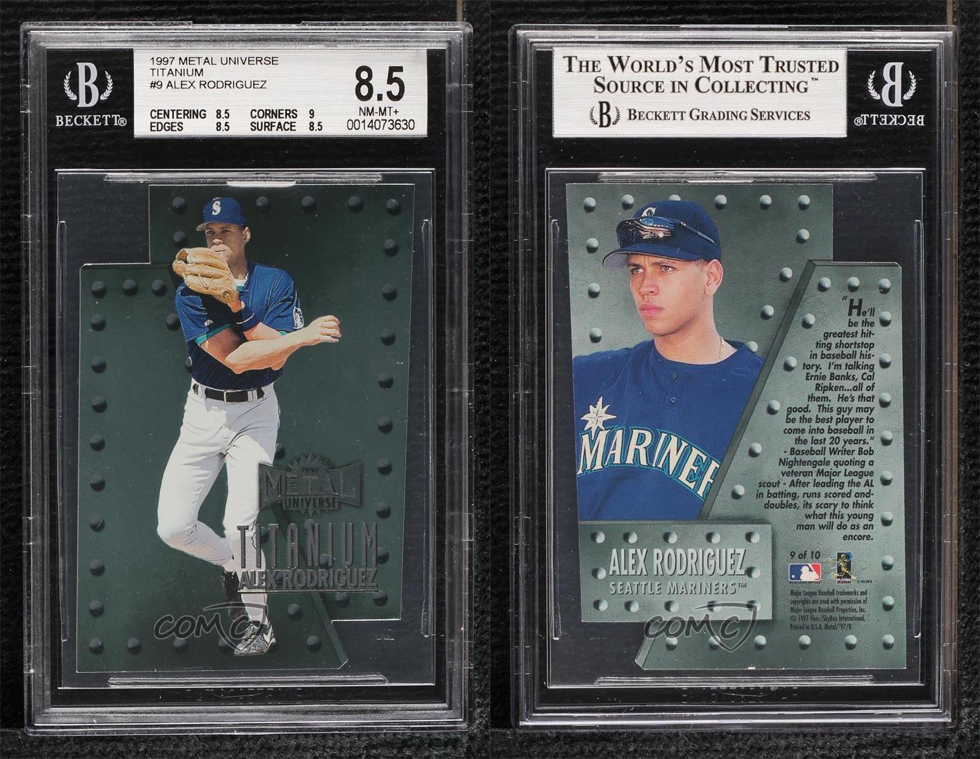 1997 Skybox Metal Universe Titanium Alex Rodriguez #9 BGS 8.5 - Picture 3 of 3