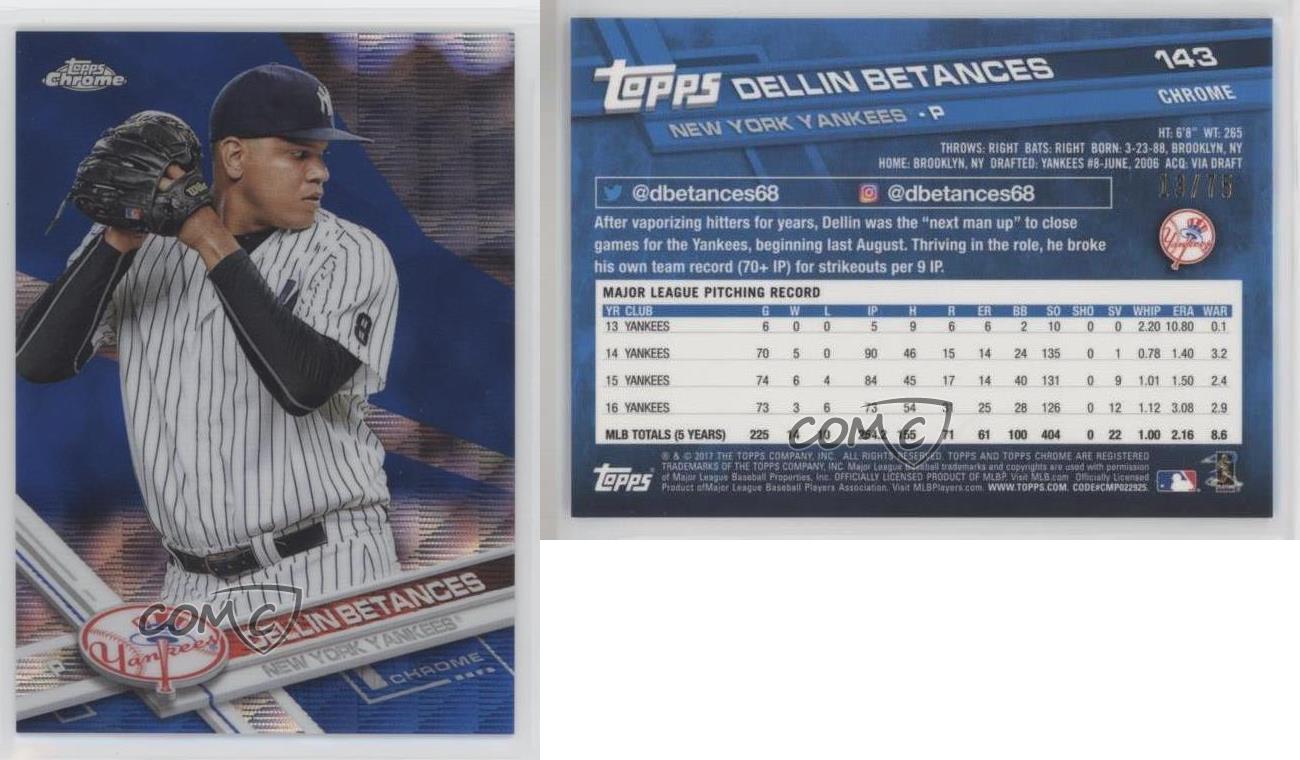  Baseball MLB 2017 Topps Chrome #143 Dellin Betances