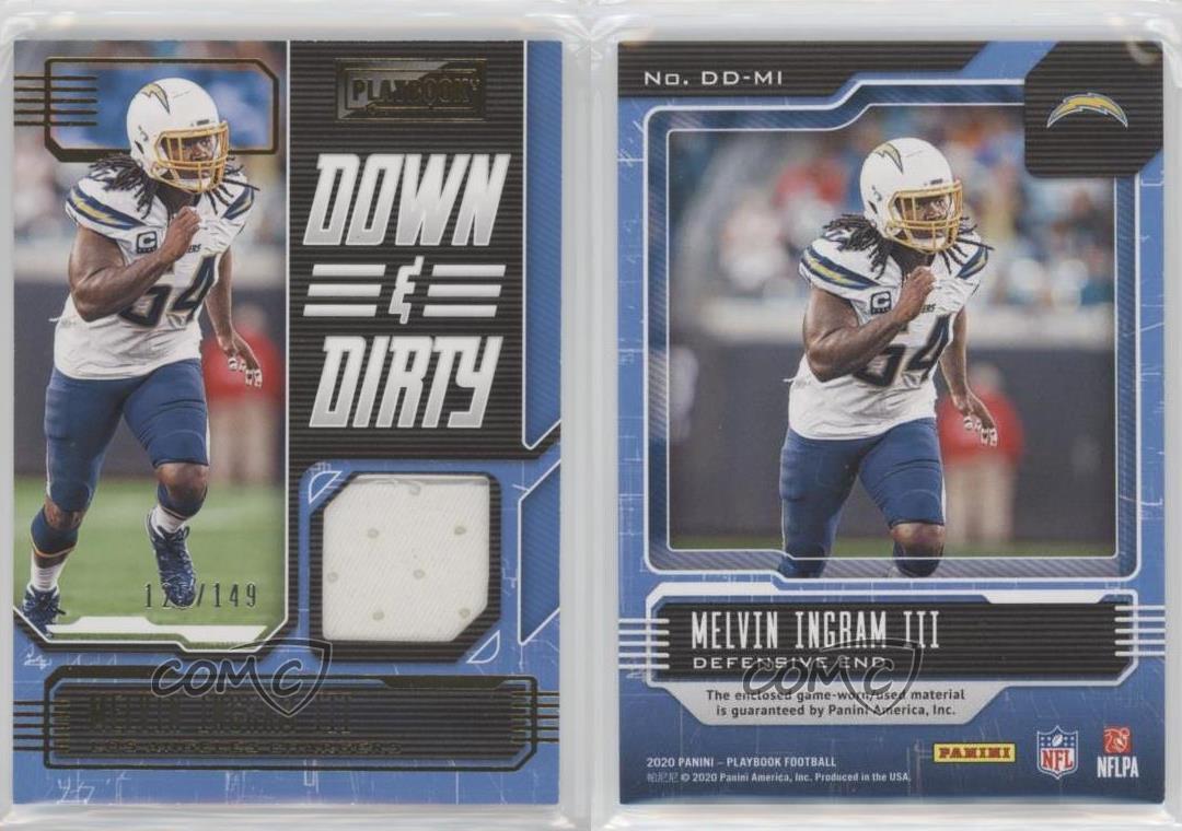 2020 Panini Playbook Down and Dirty Jerseys Platinum #DD-MI Melvin Ingram  III Chargers 22/99 - MyBallcards