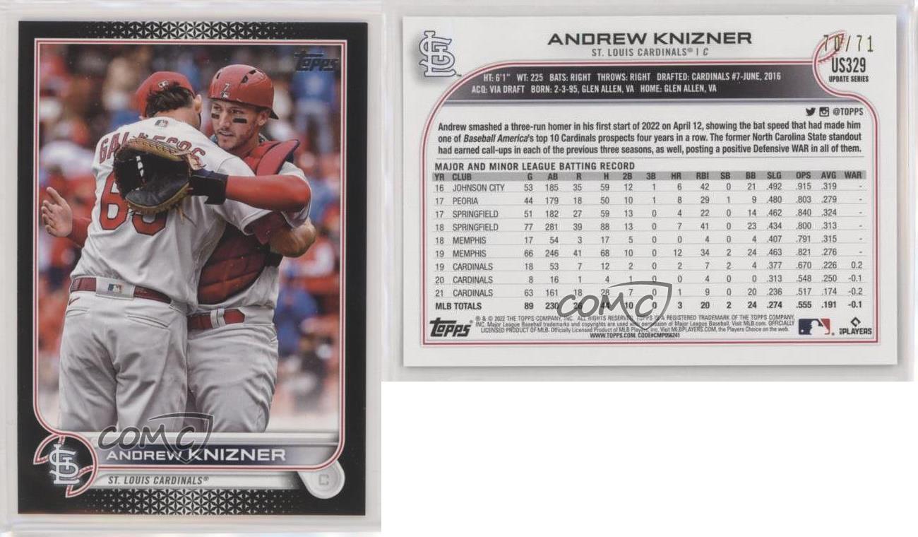 2022 Topps Update Series #US329 Andrew Knizner St. Louis Cardinals BASEBALL  CARD