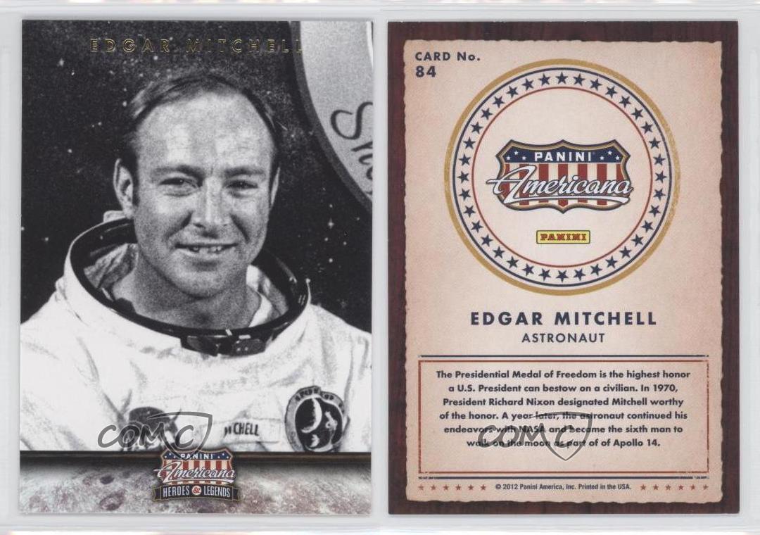 C2180 Edgar Mitchell #84 Americana Heroes And Legends 2012 Panini Trade Card