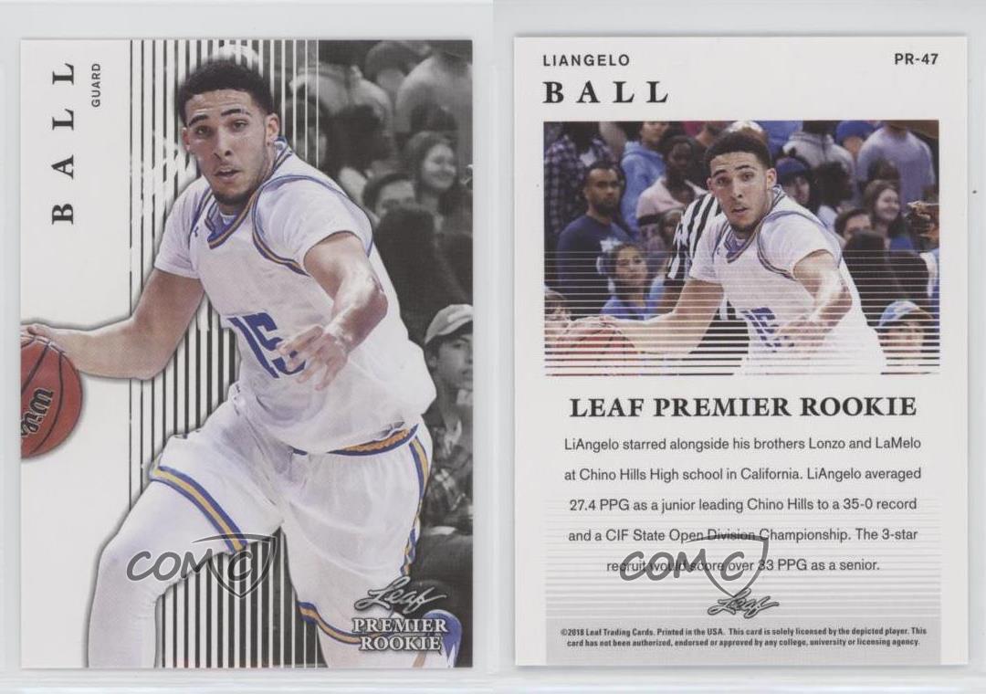 LAMELO BALL 2018 LEAF "1ST EVER PRINTED" PREMIER HIGH SCHOOL ROOKIE CARD 