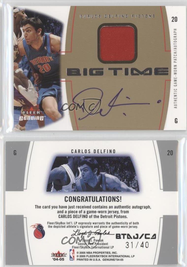 2004-05 Fleer Genuine Big Time /40 Carlos Delfino #BTAJ/CA Patch Auto - Picture 3 of 4