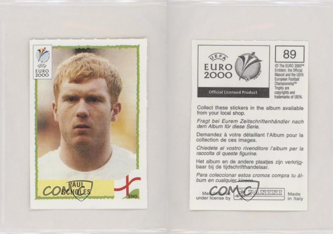 South Yorkshire Top Mint with Green Back Panini euro 2000 No 89 England scholes 
