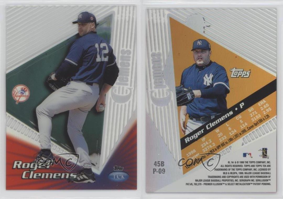 1999 Topps Tek Pattern 09 Roger Clemens #45 - Zdjęcie 3 z 3