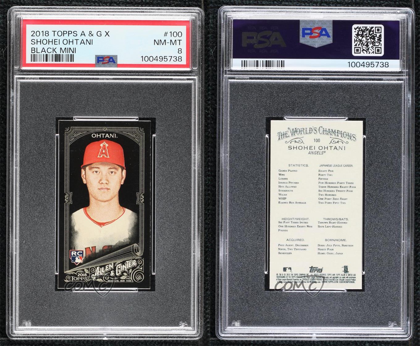2018 Topps Allen & Ginter's X Mini Shohei Ohtani #100 PSA 8 Rookie RC - Foto 3 di 3