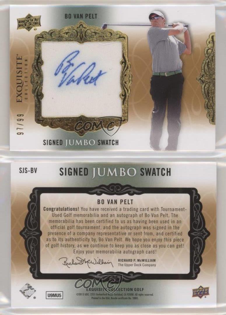 2014 Upper Deck Exquisite Collection Signed Jumbo Swatch /99 Bo Van Pelt Auto - Picture 4 of 4