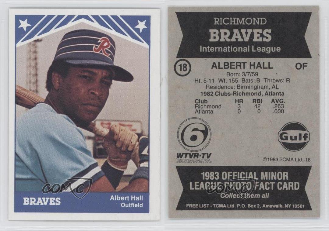 1983 TCMA Richmond Braves 18 Albert Hall Rookie Baseball Card eBay