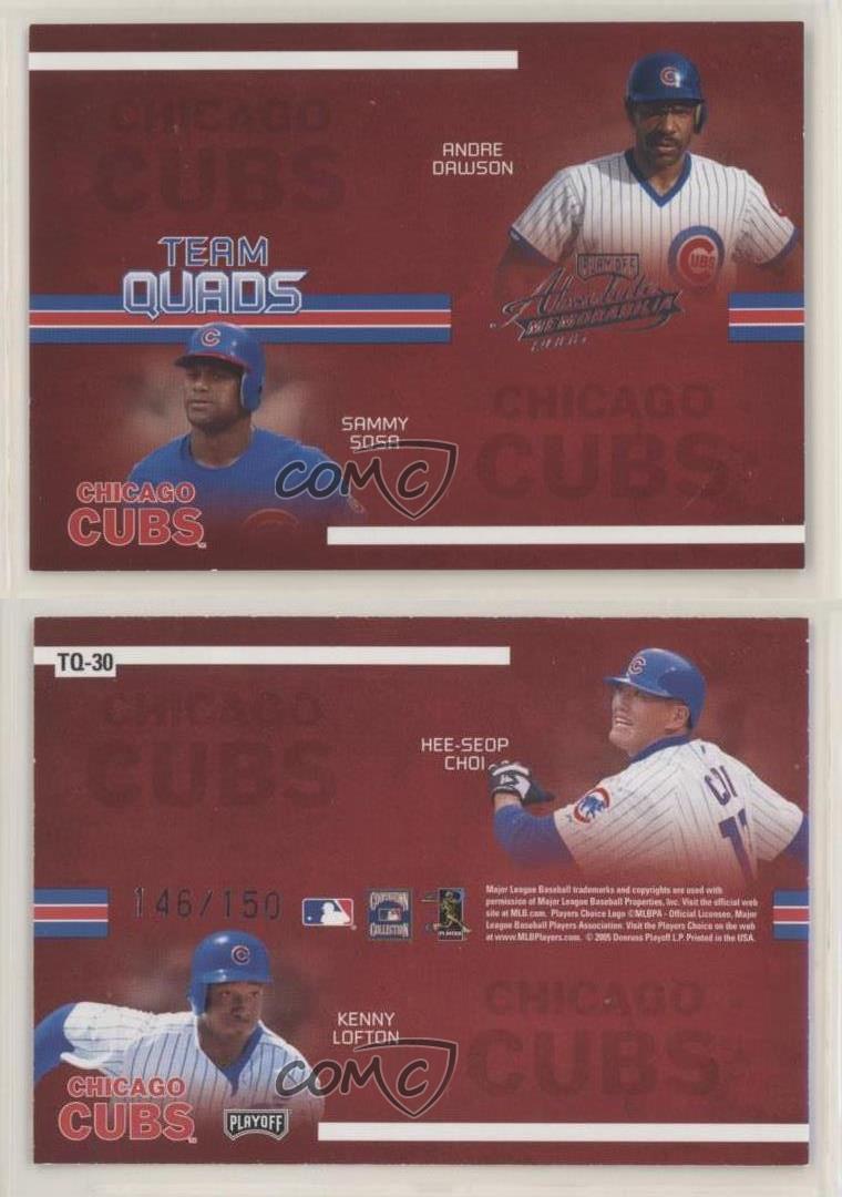 2005 Playoff Absolute Memorabilia Team Quads /150 Andre Dawson Sammy Sosa HOF - Picture 3 of 4